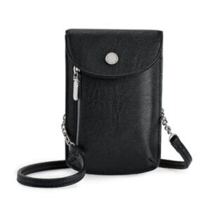 NWT!! APT.9 Mari Black Faux Leather Crossbody RFID Travel Wallet